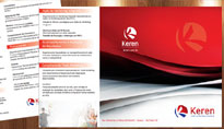 Keren - Folder 3 dobras, frente e verso. Arte e Impressos.